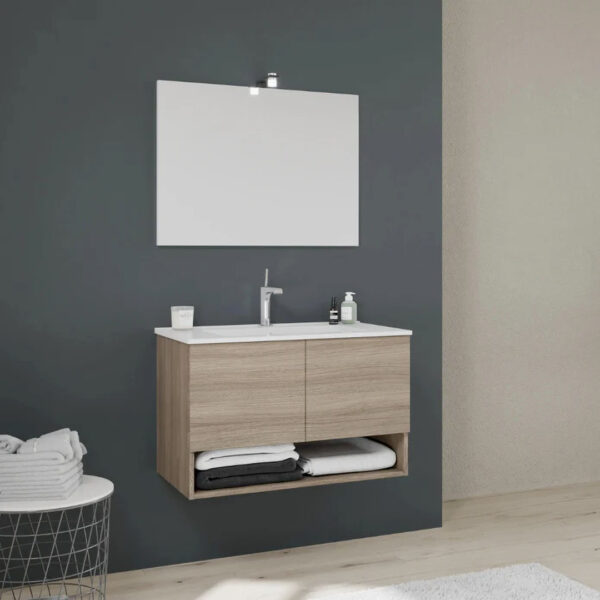 COMPOSIZIONE BAGNO SOSPESA OSLO MARRONE